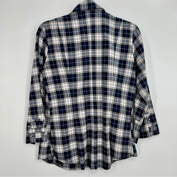 Fine Garment Bell Western Plaid Gingham Button Up shirt long sleeve Blue size 8 - Picture 7 of 8